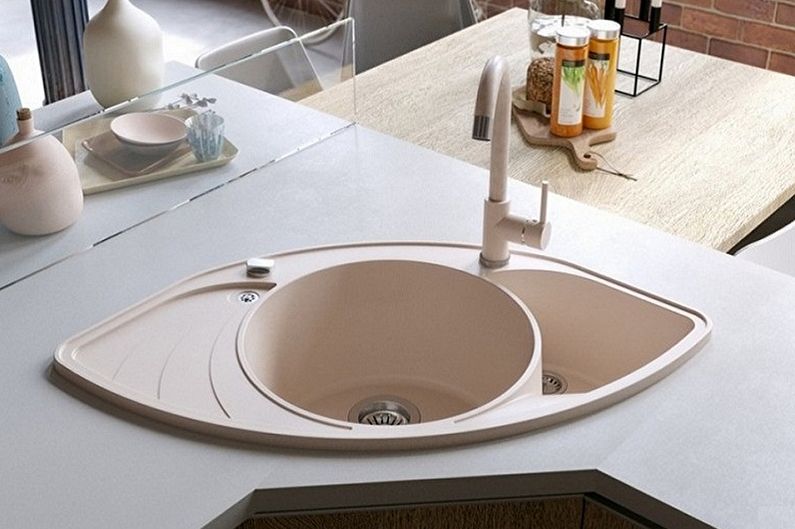 Corner sinks for the kitchen - photo