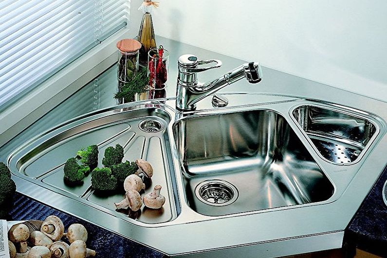 Corner sinks for the kitchen - photo