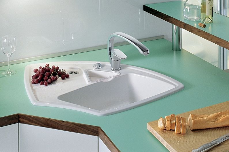 Corner sinks for the kitchen - photo