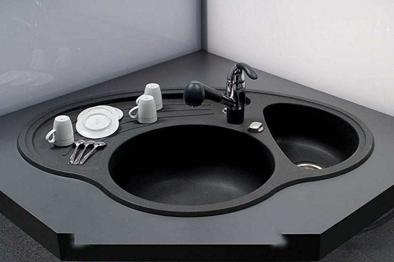 Corner sinks for the kitchen - photo