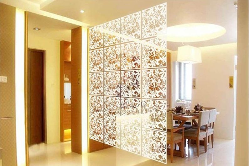 Types and models of screens for rooms - Hanging screens-panels