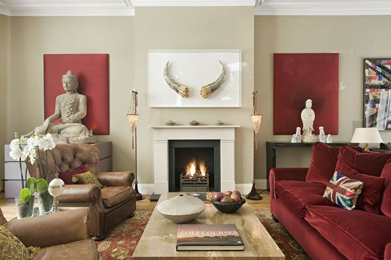 What colors does red match with - Pros and cons of red interiors
