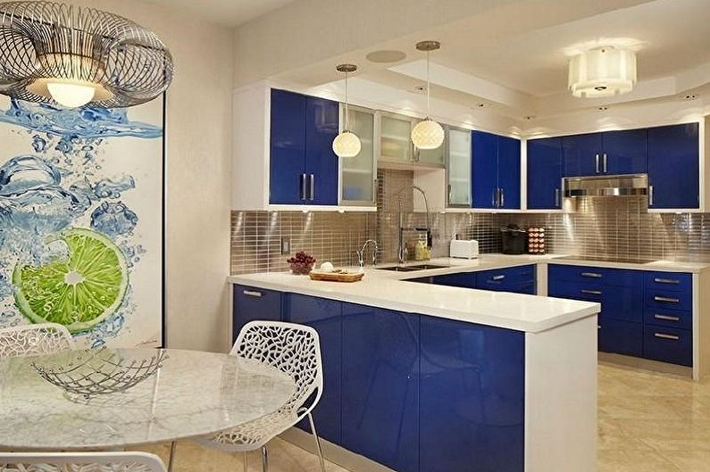 What colors matches blue - Kitchen Design