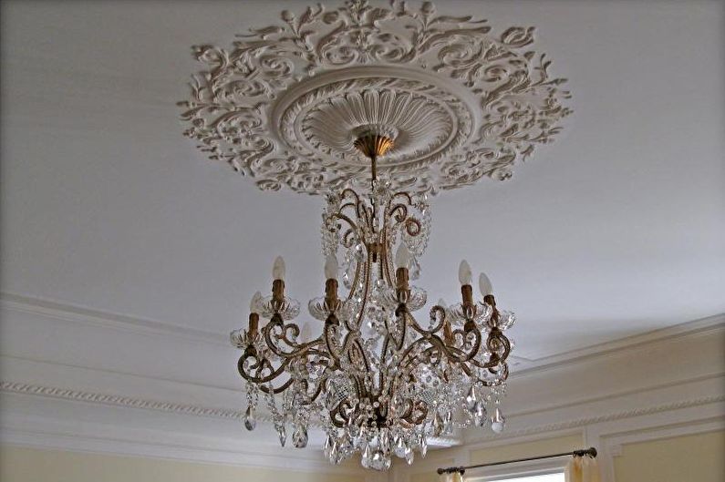 Stucco molding in polyurethane in the interior - Sockets