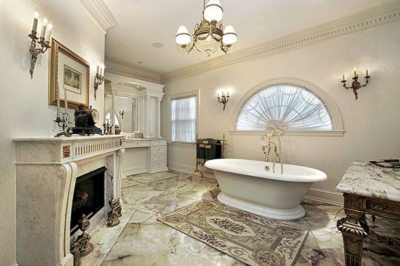 Polyurethane stucco in the bathroom