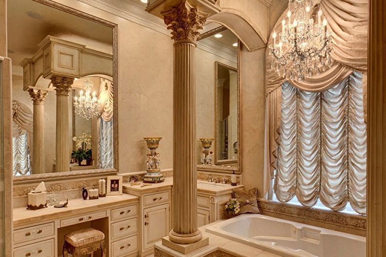 Polyurethane stucco in the bathroom