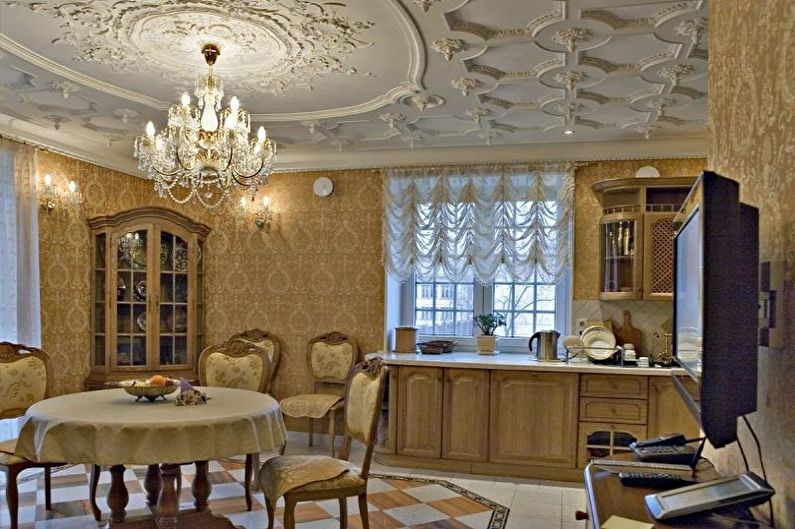 Polyurethane stucco molding in the kitchen