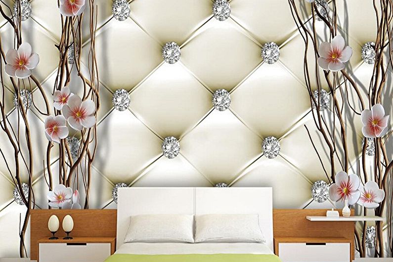 Photo wallpaper in the bedroom - photo