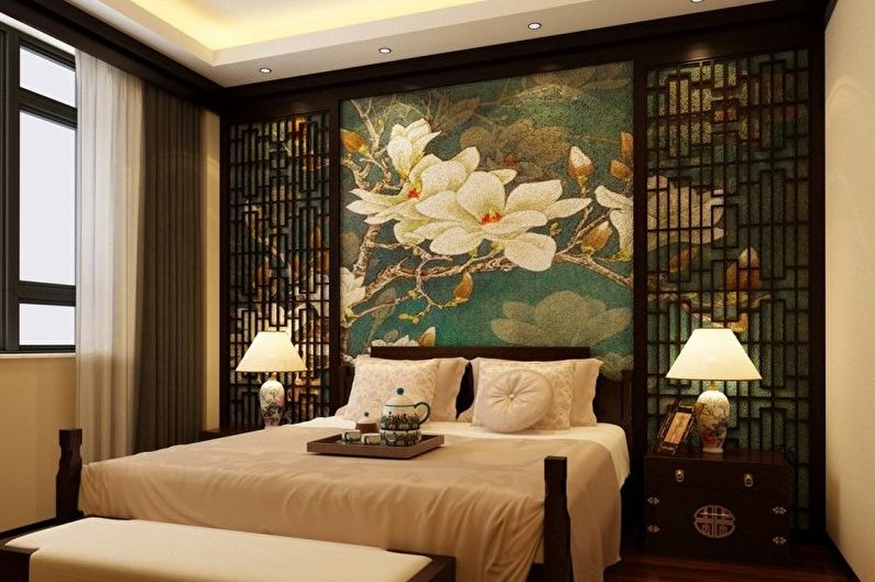 Photo wallpaper in the bedroom - photo