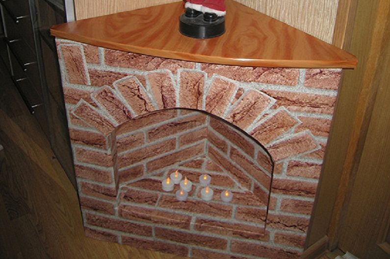Making a fake fireplace frame with your own hands - From a large packaging box