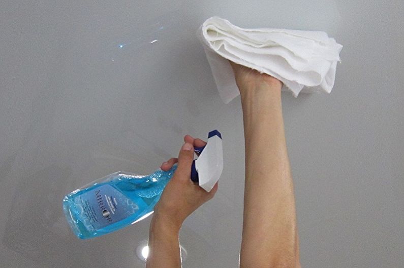 How to wash a stretch ceiling without streaks at home - What should not be done