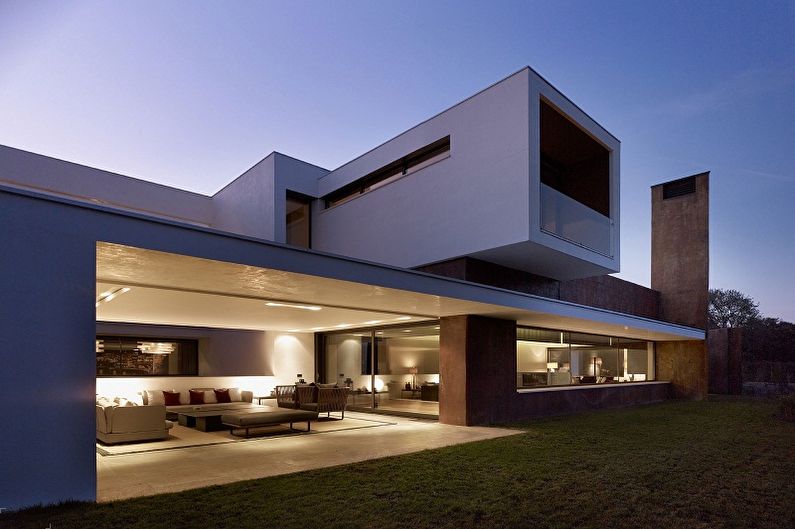 Hi-tech houses (90 photos): projects and ideas