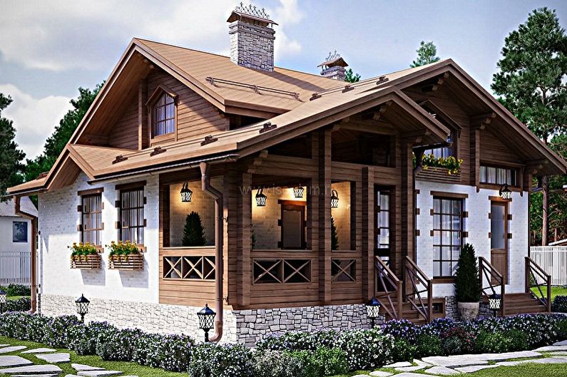 Chalet-style houses (80 photos): projects and ideas