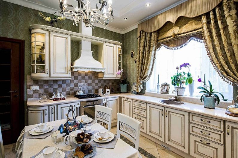 Curtains in the kitchen: 100 photo ideas