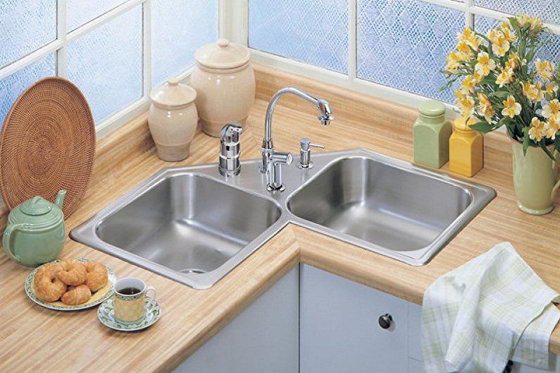 Corner sink for the kitchen (60 photos): types and models