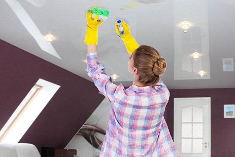 How to wash a stretch ceiling: methods and means