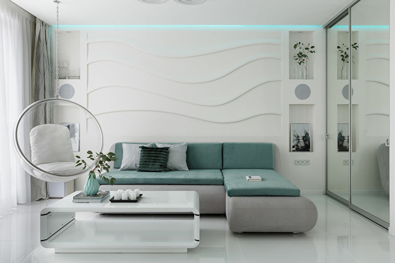 Living room design 16 sq.m.