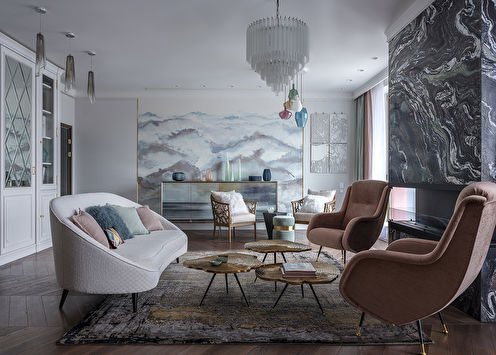 Above the clouds: Kitchen-living room interior