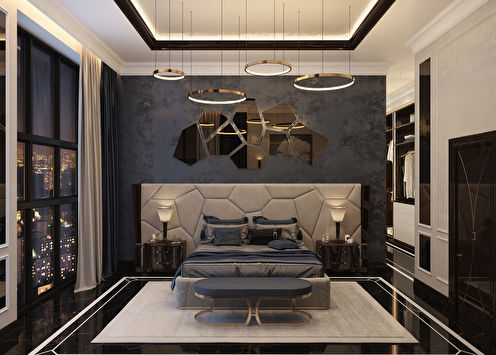 Design project of a bedroom Blueberry dreams