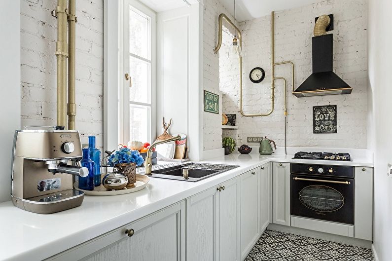 White kitchen 13 sq.m. - Interior Design