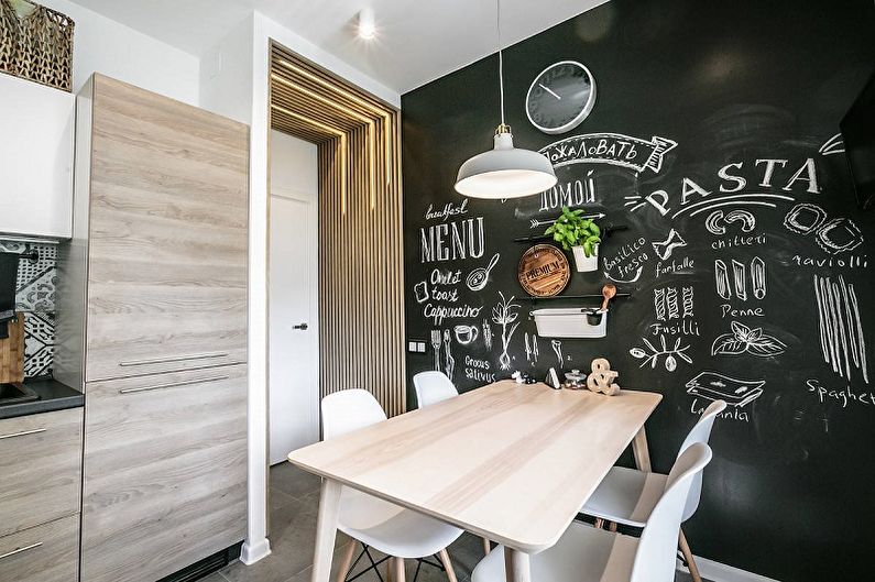 Black kitchen 13 sq.m. - Interior Design