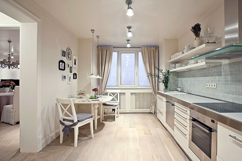 Kitchen design 13 sq.m. - ceiling decoration