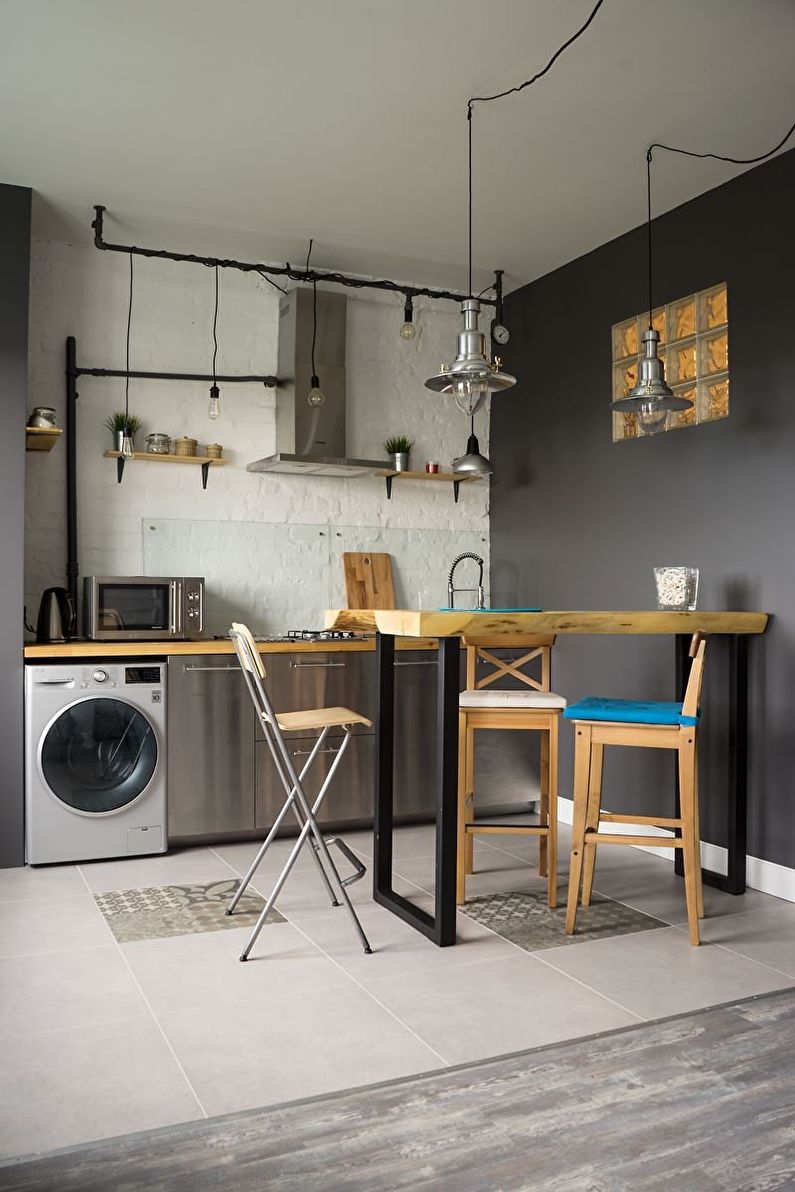 Kitchen interior design 13 sq.m. - Photo