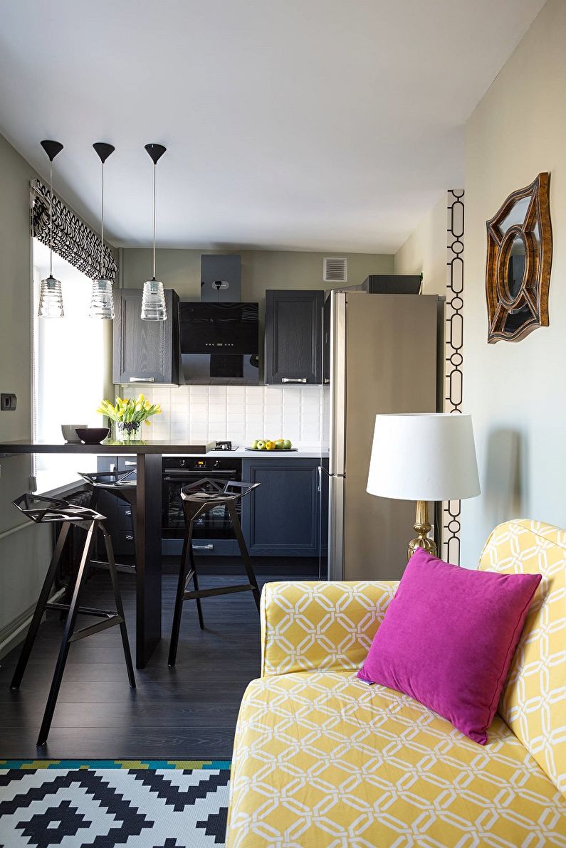 Kitchen interior design 13 sq.m. - Photo