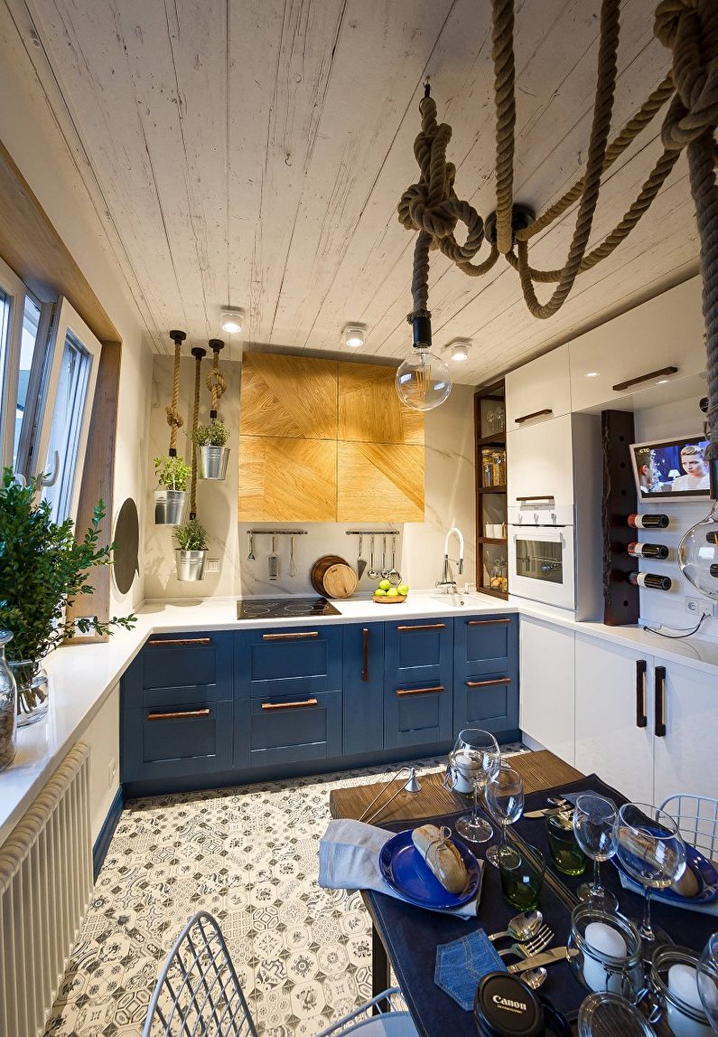 Kitchen interior design 13 sq.m. - Photo