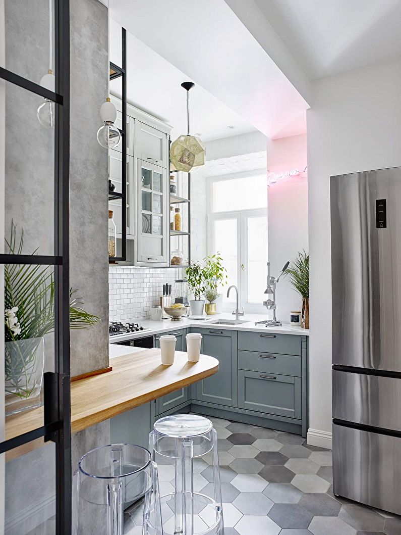 Kitchen interior design 13 sq.m. - Photo