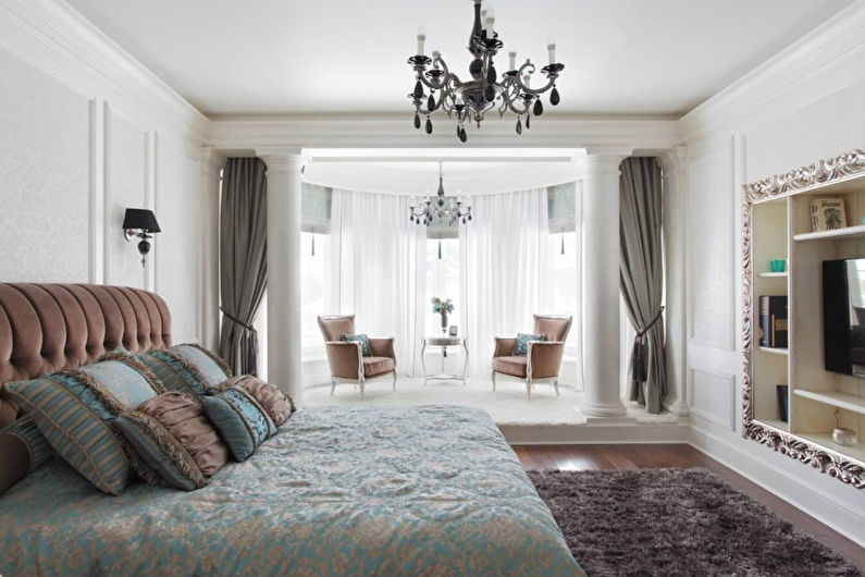 One-level drywall ceiling in the bedroom