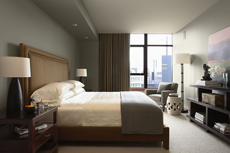 Combined ceiling in the bedroom