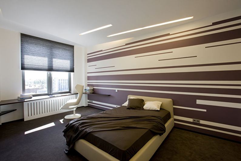 Lighting and lighting of the plasterboard ceiling in the bedroom