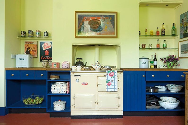 Pistacchio con blu - La combinazione di colori all'interno