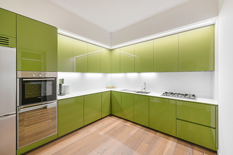 Colore pistacchio all'interno della cucina - Foto di design