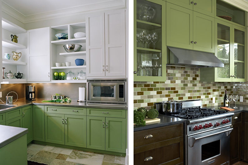 Colore pistacchio all'interno della cucina - Foto di design