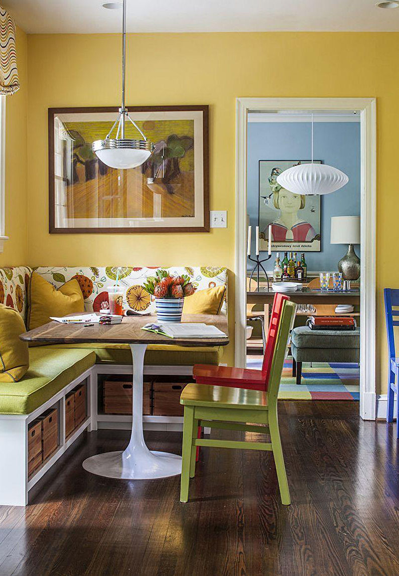 Colore pistacchio all'interno della cucina - Foto di design
