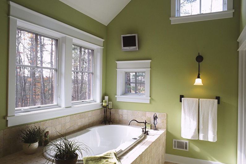Colore pistacchio all'interno del bagno - Foto di design
