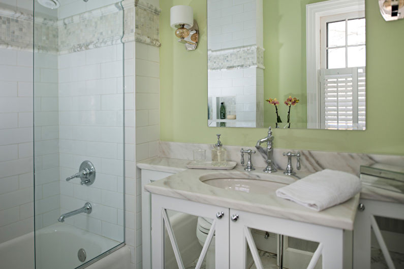 Colore pistacchio all'interno del bagno - Foto di design
