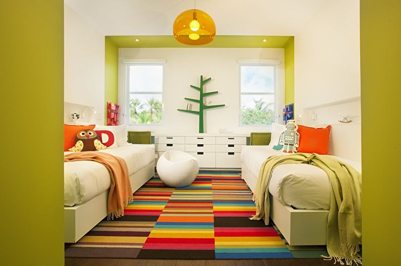 Colore pistacchio all'interno di una camera per bambini - Foto di design