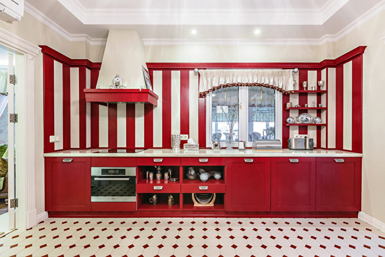 Interior design kitchen in the neoclassical style - photo