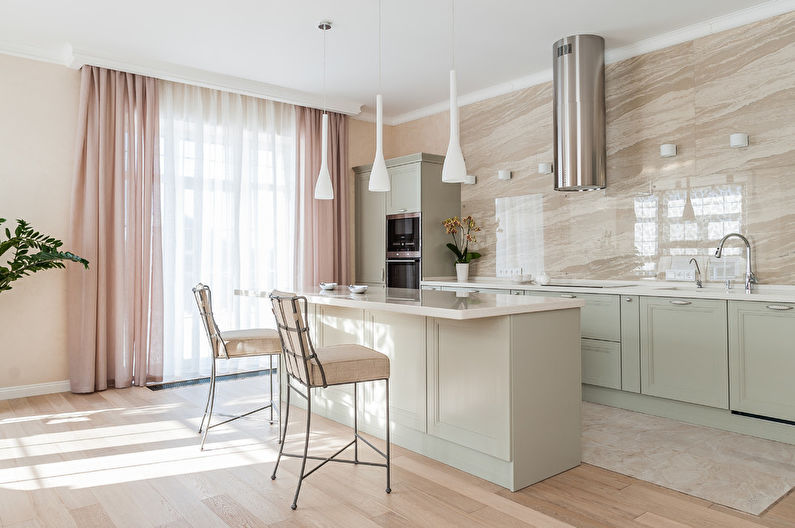 Interior design kitchen in the neoclassical style - photo
