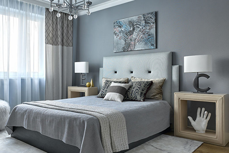 Interior design bedroom in the neoclassical style - photo