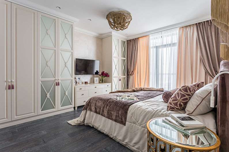 Interior design bedroom in the neoclassical style - photo