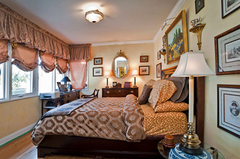 Interior design bedroom in the neoclassical style - photo