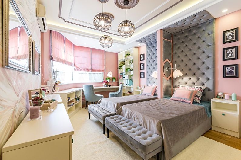 Interior design of a children's room in the neoclassical style - photo