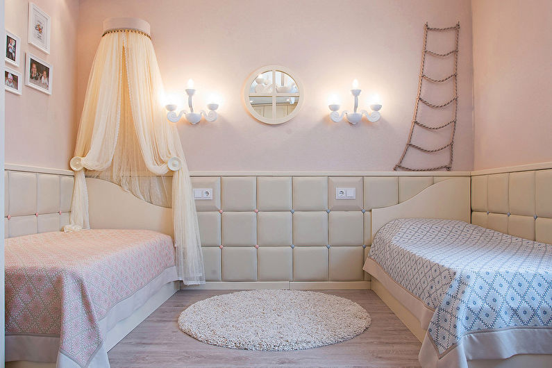 Interior design of a children's room in the neoclassical style - photo