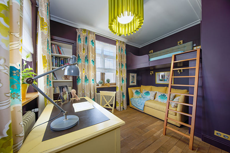 Interior design of a children's room in the neoclassical style - photo