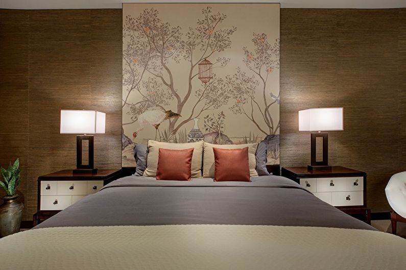 Bedroom 10 sqm in oriental style - Interior Design