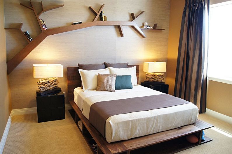 Bedroom 10 sqm in eco-style - Interior Design